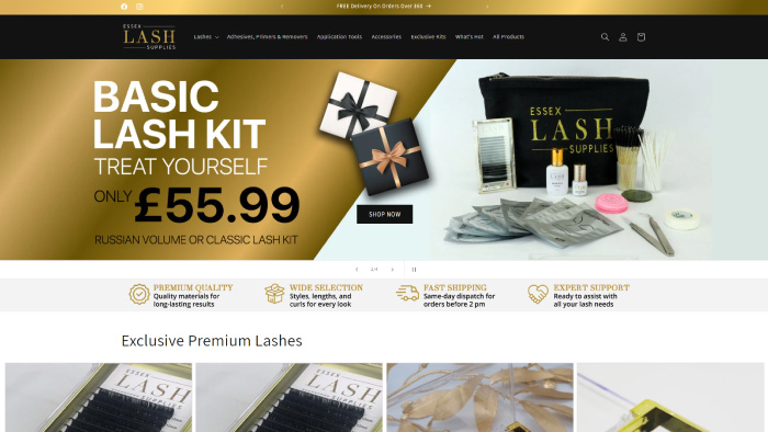 Essex Lashes Website Design - Beauty & Cosmetic Business Website