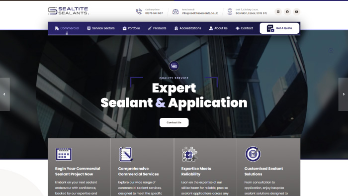SealTite Sealants Website Design - Industrial & Commercial Sealant Web Solution